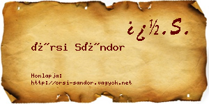 Örsi Sándor névjegykártya