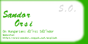 sandor orsi business card